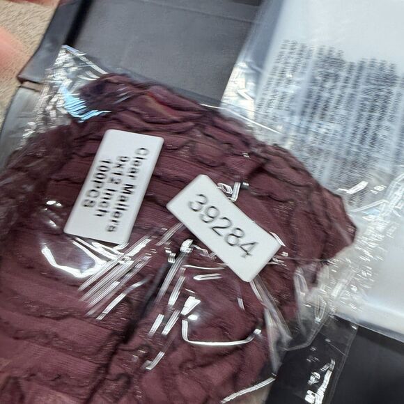 Elementz Blouse Women 3X Plus Purple Short Sleeve Ruffle Pullover Casual Solid - Picture 7 of 7